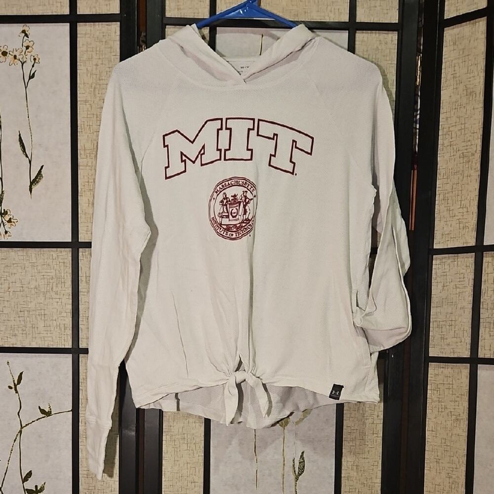 Under Armour White Hoodie with Maroon MIT Logo